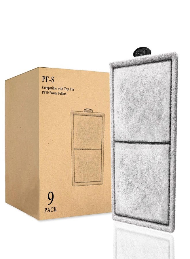 Pryitier 9 Pack PF-S Filter Cartridges Only Fit to Top Fin PF10 Power Filter, Replacement Fish Tank Refill with Zeolite for PF-S(Product Size: 5.12 x 3.03 inches, not Include Handle) - Image 1
